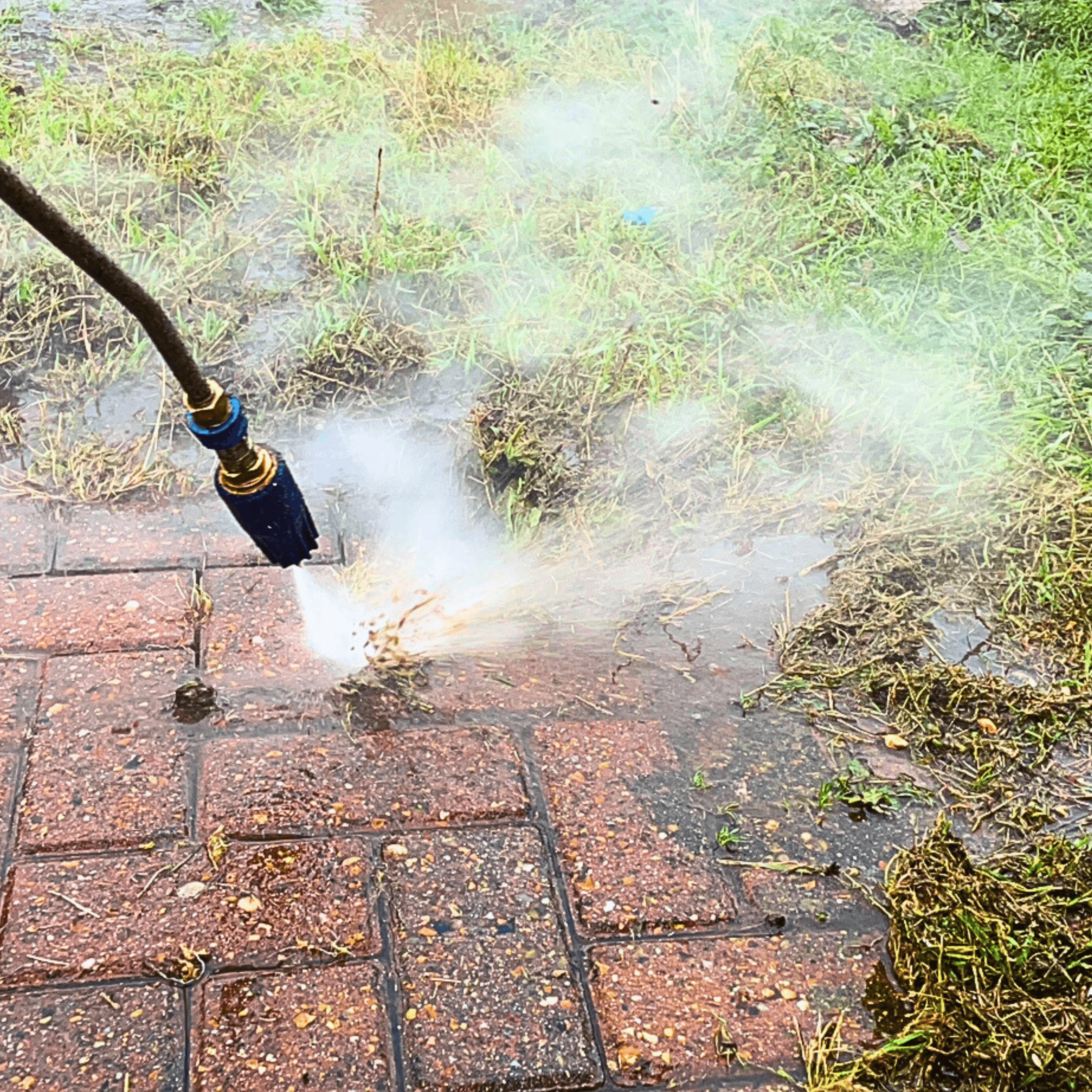 High pressure cleaning in action